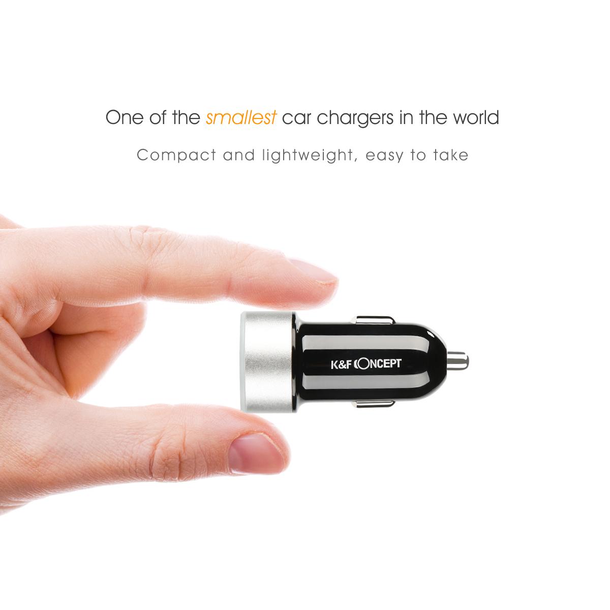 Beschoi USB Caricabatteria per auto Caricabatteria per auto Presa per sigari (2 porte tipo 2.1A) Caricabatterie USB compatibile con ricarica super veloce Durata ultra piccola Durata rapida iPhone6s / 6s Plus / 6/6 Plus / iPad / iPod / Android / Galaxy S6