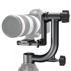 360° Panoramastativhuvud i Aluminium Standard 1/4 Tum Snabbbricka och Bubbelnivå, Lyftintervall 70 mm Belastning 20Kg för DSLR Digital Reflexkamera