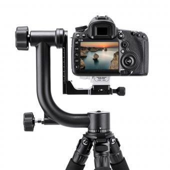 K&F Concept Aluminium Gimbalkopf, Professional Heavy Duty Metall 360° Panorama Stativkopf mit 20 KG Tragkraft, Acra Swiss System,1/4'' Gewinde und Wasserwaage, ideal für Tier- und Sportfotografie
