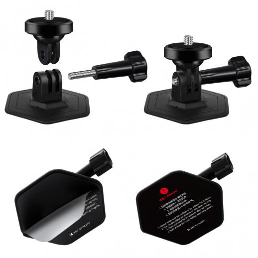 K&F Concept 2er Pack Flexibel Klebende Helmhalterung Kamerahalterung für GoPro Hero 13/12/11/, Klebepad Helmbefestigung für Insta360 X5 X4 X3, DJI Osmo Action 3/4/5 Pro, Action Kamera Zubehör