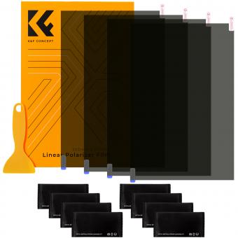Polarized Film 300*200mmX4, with a film scraper, eight  bags of dry and wet cloth alcohol bags, with packaging