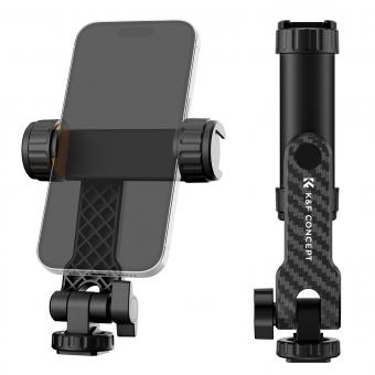 K&F Concept Cell Phone Holder Clamp With Two Cold Shoe Mount 360° Adjustment