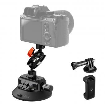 Uchwyt kamery z przyssawką 4,5" z podwójną głowicą kulową i ramieniem Magic Arm, zacisk do telefonu komórkowego, akcesoria do adaptera GoPro, śruba adaptera 3/8" do 1/4", MS45 Uchwyt kamery z przyssawką 4,5" z podwójną głowicą kulową i ramieniem Magic Arm, zacisk do telefonu komórkowego, akcesoria do adaptera GoPro, śruba adaptera 3/8" do 1/4", MS45