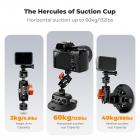 Uchwyt kamery z przyssawką 4,5" z podwójną głowicą kulową i ramieniem Magic Arm, zacisk do telefonu komórkowego, akcesoria do adaptera GoPro, śruba adaptera 3/8" do 1/4", MS45