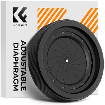 K&F Concept Einstellbare Irisblende M30 bis M37 Aperturblende Blende Aperturblende Adapter Optische Blende 1.5-26mm Objektivmodul-Adapterring Optik PVS-14 PVS-14-Optik (M30/M37*1)