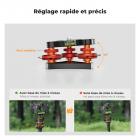 Niveleur d'appareil photo Base de nivellement de trépied Tête à trois roues pour la photographie macro Aluminium avec niveau à bulle Niveau à 3 axes avec réglage de précision de +/-5° pour tête panoramique de rotateur d'appareil photo reflex numériq