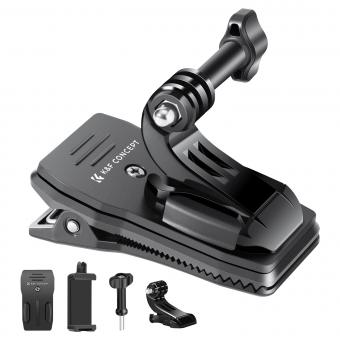 Sangle de sac à dos à rotation à 360° K&F Concept avec clip de fixation rapide pour Hero 13/12/11/10/9/8/7/6/5/4 Noir, DJI Osmo Action 5 Pro/4/3 et autres caméras d'action