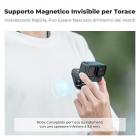 Supporto magnetico per collo con corda di trazione regolabile per action camera, con corda di trazione regolabile *1, clip per telefono cellulare *1, vite a T *1, striscia magnetica *2, cuscinetto in silicone *1, prevenzione della perdita della corda *1,