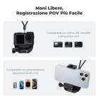 Supporto magnetico per collo con corda di trazione regolabile per action camera, con corda di trazione regolabile *1, clip per telefono cellulare *1, vite a T *1, striscia magnetica *2, cuscinetto in silicone *1, prevenzione della perdita della corda *1,