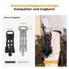 Kompakt zusammenklappbar, klein und leicht. Zusammenklappbar auf 38,5 cm, wiegt 2,6 kg.