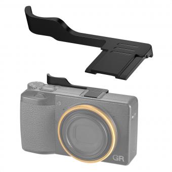 Poignée de pouce en aluminium pour Ricoh GR II, GR III, GR IIIx, GR IIIx HDF avec 2 films de protection d'écran trempés ultra-transparents