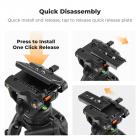 Flytende hode, lett og flytende videohode. Silkemykt og stabilt stativhodefeste. Maks. belastning 8 kg. Stativhode for 360° panorering og -75° til 90° tilt. BV40 K&F CONCEPT.