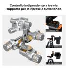 Testa a Cremagliera e Pignone in Alluminio 3D per Treppiede con Piastra a Sgancio Rapido | Carico Massimo 6 kg (13 lbs )