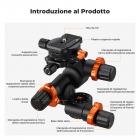 Testa a Cremagliera e Pignone in Alluminio 3D per Treppiede con Piastra a Sgancio Rapido | Carico Massimo 6 kg (13 lbs )