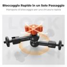 Braccio magico da 6" con Super Clamp, kit di morsetti per braccio magico con vite filettata da 1/4" e 3/8", braccio articolato a frizione con attacco a morsetto a slitta fredda per monitor, luce LED, webcam, action camera