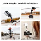 Braccio magico da 6" con Super Clamp, kit di morsetti per braccio magico con vite filettata da 1/4" e 3/8", braccio articolato a frizione con attacco a morsetto a slitta fredda per monitor, luce LED, webcam, action camera