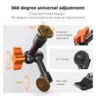 6-calowe ramię Magic Arm z super zaciskiem, zestaw zacisków Magic Arm ze śrubą z gwintem 1/4" i 3/8", przegubowe ramię cierne z mocowaniem zacisku Cold Shoe do monitora, oświetlenia LED, kamery internetowej, kamery sportowej