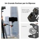 Braccio magico da 9,8" con Super Clamp, kit di morsetti per braccio magico con vite filettata da 1/4" e 3/8", braccio articolato con frizione e attacco a morsetto per slitta fredda per monitor, luce LED, webcam, action camera