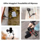 Braccio magico da 9,8" con Super Clamp, kit di morsetti per braccio magico con vite filettata da 1/4" e 3/8", braccio articolato con frizione e attacco a morsetto per slitta fredda per monitor, luce LED, webcam, action camera