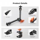 Ramię Magic Arm 9,8" z super zaciskiem, zestaw zacisków Magic Arm ze śrubą gwintowaną 1/4" i 3/8", ramię przegubowe cierne z mocowaniem zacisku Cold Shoe do monitora, oświetlenia LED, kamery internetowej, kamery sportowej