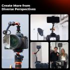 Braccio magico da 9,8" con Super Clamp e giunto Cold Boot, kit di morsetti per braccio magico con vite filettata da 1/4" e 3/8", braccio articolato con frizione e supporto per morsetto Cold Shoe per monitor, luce LED, webcam, action camera