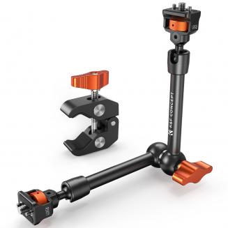 K&F Concept 11 Pollici Braccio Magico con Super Morsetto Kit, Supporto e Crab Clamp per Fotocamera da Articolato Flessibile, con Vite da 1/4" 3/8" per Monitor/Luce/Webcam/Microfono/Action Camer