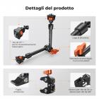 K&F Concept 11 Pollici Braccio Magico con Super Morsetto Kit, Supporto e Crab Clamp per Fotocamera da Articolato Flessibile, con Vite da 1/4" 3/8" per Monitor/Luce/Webcam/Microfono/Action Camer
