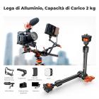 K&F Concept 11 Pollici Braccio Magico con Super Morsetto Kit, Supporto e Crab Clamp per Fotocamera da Articolato Flessibile, con Vite da 1/4" 3/8" per Monitor/Luce/Webcam/Microfono/Action Camer