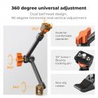 11-calowe ramię Magic Arm z super zaciskiem, zestaw zacisków Magic Arm ze śrubą z gwintem 1/4" i 3/8", przegubowe ramię cierne z mocowaniem zacisku Cold Shoe do monitora, oświetlenia LED, kamery internetowej, kamery sportowej