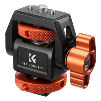 K&F Concept Verstellbarer Kamera Monitor Mount, Monitor Mount Halterung mit Kaltschuhadapter, Monitor Holder 360° drehbar und 180° neigbar, mit Rändelschraube, Anti-Twist-Design, für blitzschuhadapter und Cage Käfig