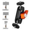 K&F Concept Braccio a Doppia Sfera, Mini Braccio Snodabile con Vite 1/4"-20, Testa a Sfera Girevole 360°, Brazo in Lega di Alluminio per Montaggio Fotocamera, Luce, Microfono, Monitor