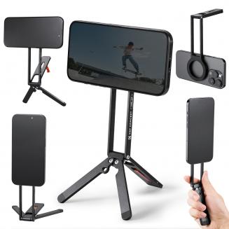 K&F Concept Manyetik Telefon Tripod Standı iPhone için, 22.5N Güçlü Manyetik Mini Tripod Alüminyum Alaşımlı Cep Selfie Çubuğu, iPhone 16 15 14 13 12 Serisi için Mag Güvenli Telefon Tutucu.