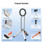 K&F CONCEPT Magnetiskt Telefonstativ, 23N Starkt Magnetiskt Ministativ Aluminiumlegering Fickselfiepinne, Magsäker Telefonhållare Kompatibel med iPhone 17 16 15 14 13 12-serien (Silver)