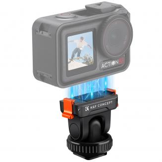 K&F Concept Cold Shoe Action Kamera Magnetische Schnellspanner-Adapterhalterung, Stativhalterung für DJI Osmo Action 5 Pro Adapterhalterung mit 1/4“ Schraubenloch für Osmo Action 3/4/DJI/360  Kamera Zubehör