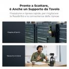 K&F Concept Supporto Magnetico per DJI OSMO Pocket 3, Adattatore per Accessori, Supporto per Custodia a Ventosa con Magnete su Scrivania, Superficie Verticale, Impugnatura Regolabile a 180°, Nera