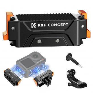 Supporto adattatore magnetico a sgancio rapido per DJI Osmo Action 5 Pro, con foro per vite da 1/4/collegamento adattatore, espansione staffa in lega di alluminio per accessori Osmo Action 4/Action 3