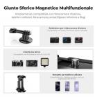 K&F Concept Supporto Magnetico 3 in 1 Design con 360° Testa a Sfera Compatibile con GoPro Hero 13/12/11/10/9/8/7/6, DJI Osmo Action 5 Pro/4/3, Insta360, per Fotocamera Portatile, Telefono, Action Cam