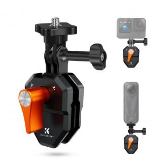 K&F Concept Motorrad Windschutzscheibe Clamp für Go-Pro Hero 13/12/11/10/9, Aluminiumlegierung Halterung Klemme Clip mit 1/4" Adapter für DJI Osmo Action 3/4/5 Pro Insta360 X5/X4 Action Kamera Zubehör