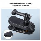 K&F Concept Supporto Magnetico a Clip per Zaino per DJI Osmo 360/Action 5 Pro, Supporto per Videocamera d'Azione Girevole a 180° a Sgancio Rapido per Go Pro Hero, Osmo Actoin 4/3, Insta360 X5 X4 X3