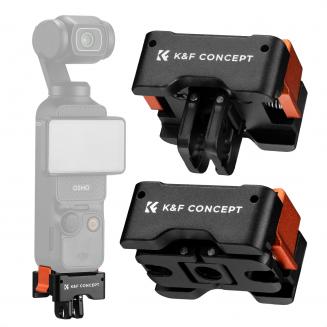 Lot de 2 supports adaptateurs à dégagement rapide pour DJI Osmo Pocket 3 Create Combo, support de trépied compatible Arca-Swiss Standard, avec trou de vis 1/4"/doigt pliable, support en alliage d'aluminium