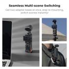 2-pakning hurtigutløseradapterfeste for DJI Osmo Pocket 3 Create Combo, stativfeste passer til Arca-Swiss Standard, med 1/4 skruehull/foldbar finger, brakett i aluminiumslegering