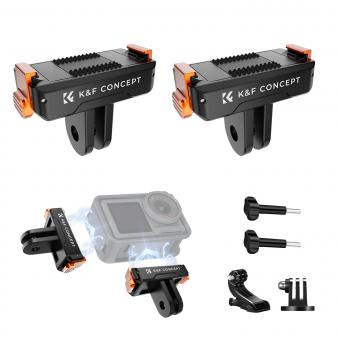 Lot de 2 supports magnétiques à dégagement rapide pour DJI Osmo Action 5 Pro, support d'extension avec adaptateur 1/4" et boucle à dégagement rapide pour accessoires DJI Osmo Action 4/Action 3