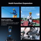 Klatka fotograficzna K&F Concept do kamery Insta360 X5, trwała obudowa ochronna ze stopu aluminium z pokrętłem szybkiego zwalniania, wbudowane uchwyty na zimną stopkę i gwinty 1/4", silikonowa osłona obiektywu, rama kamery sportowej