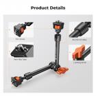 Brazo mágico de 11", rótulas esféricas de 360° con tornillo de 1/4", brazo articulado de fricción para cámara, monitor, luz LED, cámara web, micrófono y jaula para cámara.