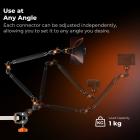 K&F CONCEPT Magic Arm Kit 22" con Morsetto, Braccio Magico per Telefono, Action Cam, Luce LED, Microfono