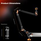 K&F CONCEPT Magic Arm Kit 22" con Morsetto, Braccio Magico per Telefono, Action Cam, Luce LED, Microfono