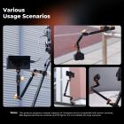 K&F CONCEPT Magic Arm Kit 22" con Morsetto, Braccio Magico per Telefono, Action Cam, Luce LED, Microfono