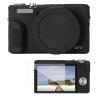 Funda protectora de silicona para Canon G7X III con protector de pantalla, antiarañazos, resistente a golpes, suave, color negro