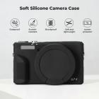 Funda protectora de silicona para Canon G7X III con protector de pantalla, antiarañazos, resistente a golpes, suave, color negro