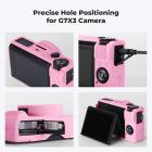 Funda protectora de silicona para Canon G7X III con protector de pantalla, antiarañazos, resistente a golpes, suave, color rosa